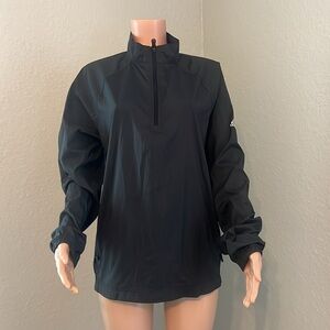 Adidas Mens Sz Medium ClimaProof Black Rain Jacket Windbreaker Zip Pockets #175